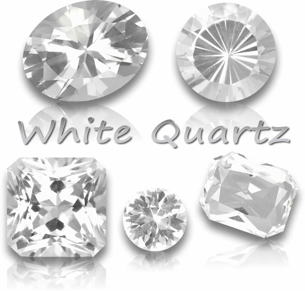 Pierres précieuses de quartz blanc naturel