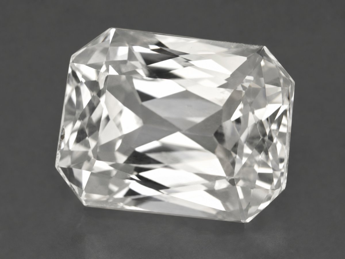 Close-up view of natural White Sapphire gemstones