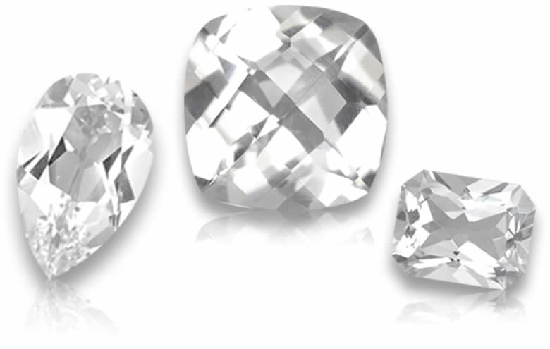 Loose White Topaz: Round, Oval, Octagon, Calibrated for Jewelry. Wholesale White Topaz