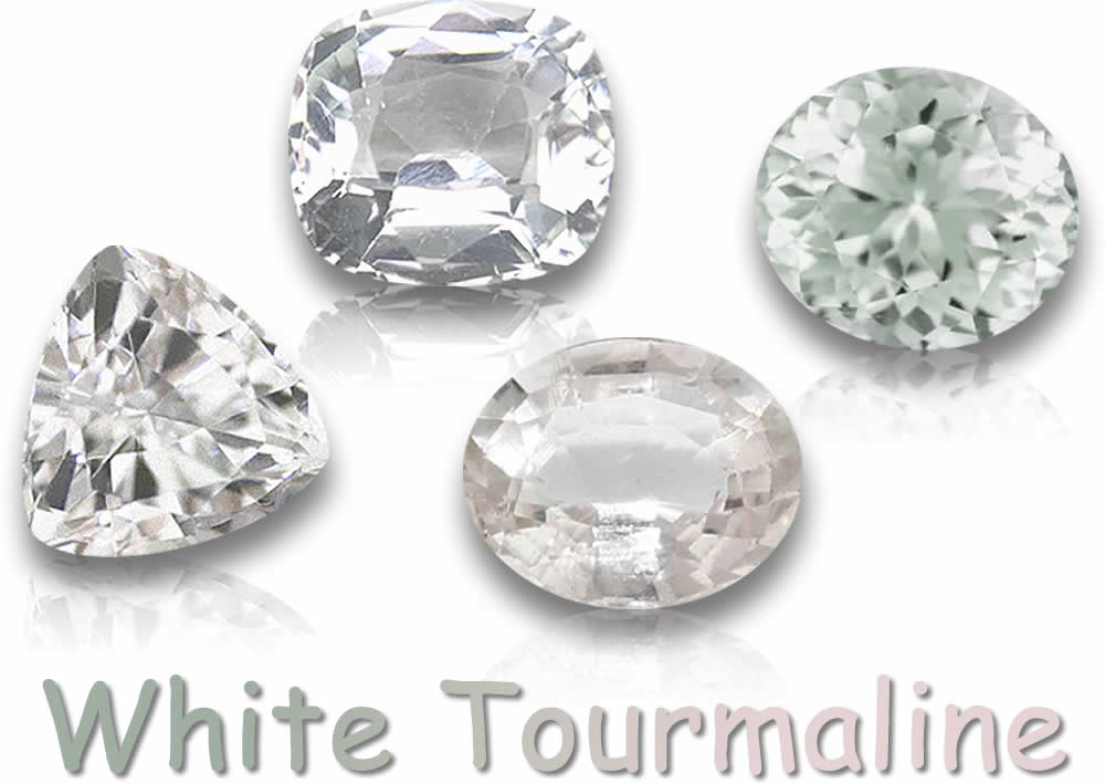 Pierres précieuses de tourmaline blanche naturelle