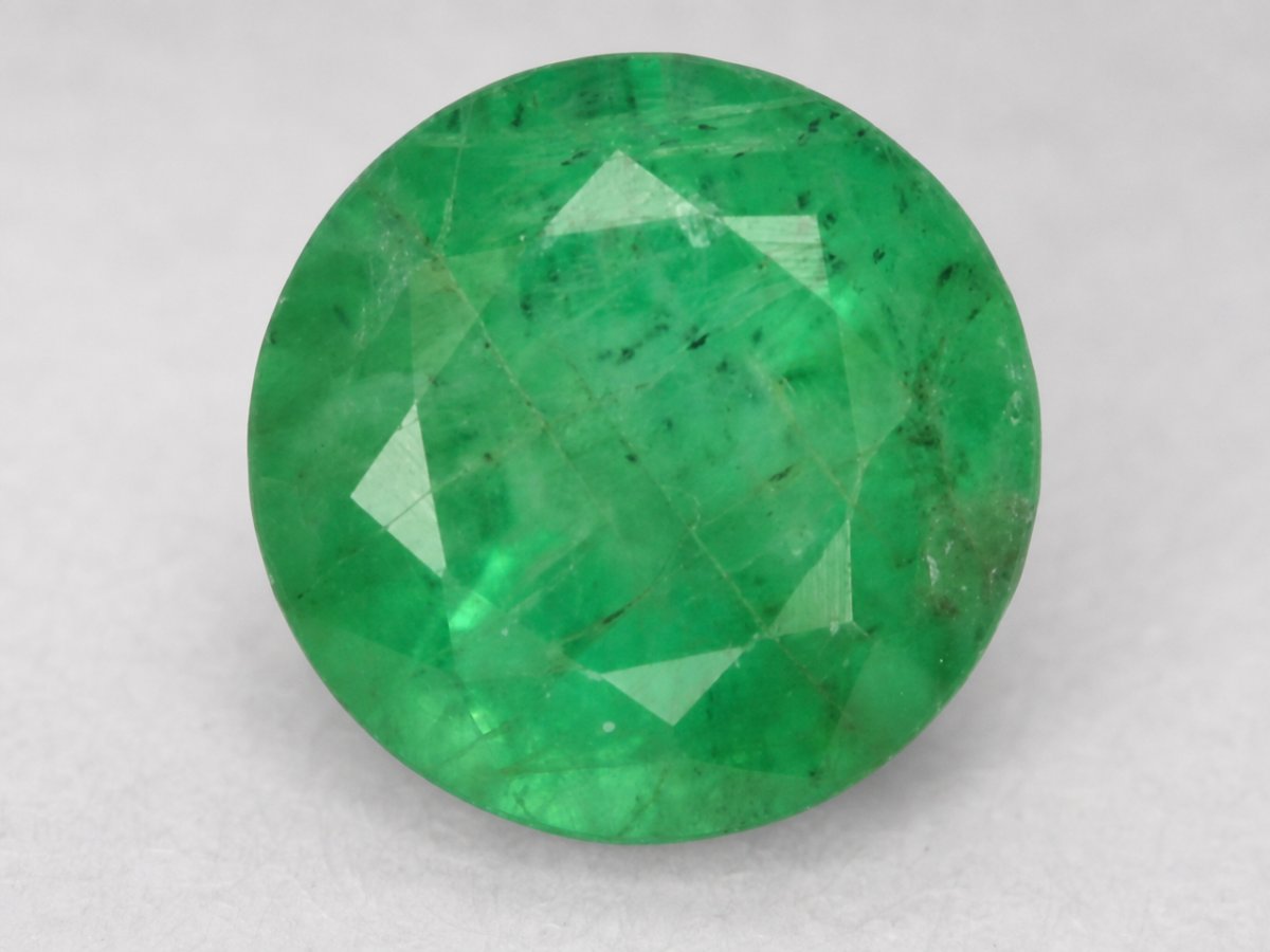Close-up view of natural Zambian Emerald gemstones