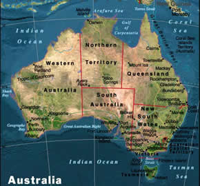 Mappa dell'Australia