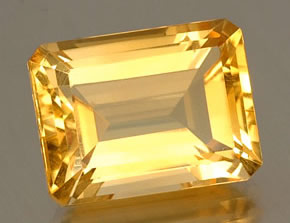 Gemme de citrine taille émeraude