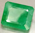Natural emerald, associated with Mercury