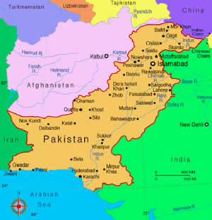 Mappa del Pakistan