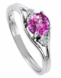 Pink Sapphire Engagement Ring