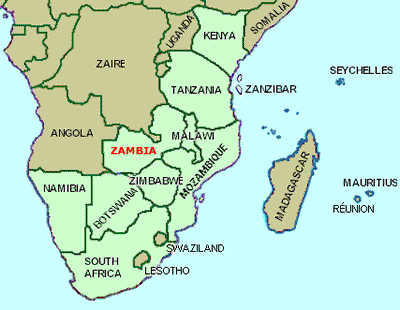 Karte des südlichen Afrikas