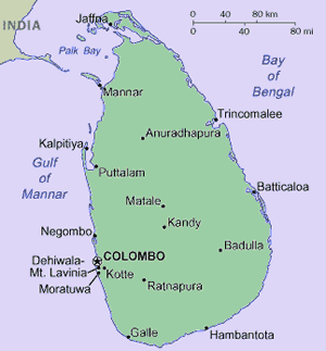 خريطة سريلانكا