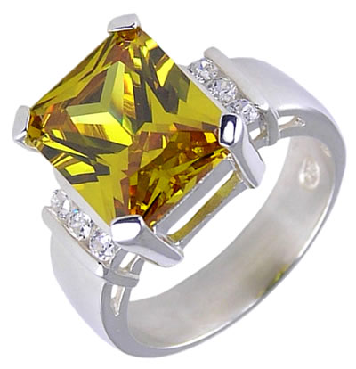 Yellow Cubic Zirconia Ring