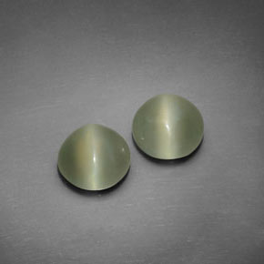 3.15 ct Green Actinolite Cat's Eye Stone, Natural Actinolite Cat's Eye in Round Cabochon Shape for Sale