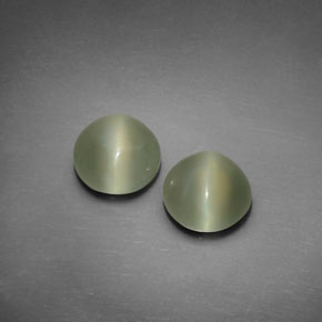 Actinolite Cat's Eye Gemstone in 7.7 mm Size for Sale, Actinolite Cat's Eye Stone in Green Color