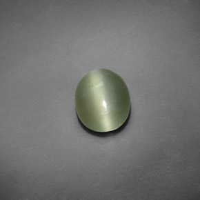 1.93 ct Green Actinolite Cat's Eye Stone, Natural Actinolite Cat's Eye in Oval Cabochon Shape for Sale