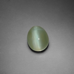 3.02 ct Green Actinolite Cat's Eye Stone, Natural Actinolite Cat's Eye in Oval Cabochon Shape for Sale