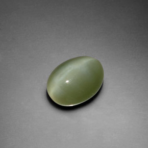 2.78 ct Green Actinolite Cat's Eye Stone, Natural Actinolite Cat's Eye in Oval Cabochon Shape for Sale