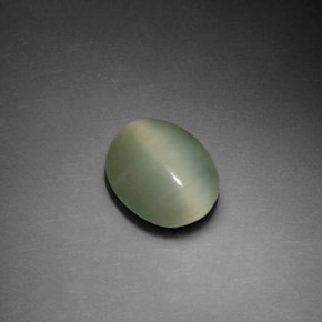 2.37 ct Green Actinolite Cat's Eye Stone, Natural Actinolite Cat's Eye in Oval Cabochon Shape for Sale