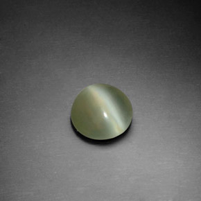 1.22 ct Green Actinolite Cat's Eye Stone, Natural Actinolite Cat's Eye in Round Cabochon Shape for Sale