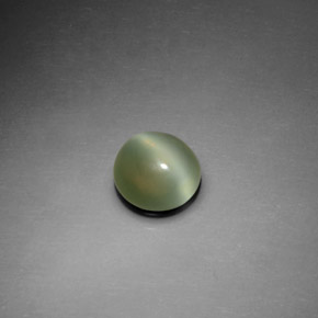 1.12 ct Green Actinolite Cat's Eye Gemstone, Actinolite Cat's Eye Gem in Round Cabochon Shape for Sale.