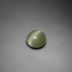1.12 ct Green Actinolite Cat's Eye Stone, Natural Actinolite Cat's Eye in Round Cabochon Shape for Sale