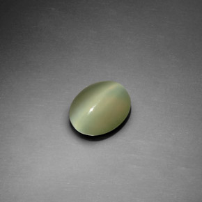 1.22 ct Green Actinolite Cat's Eye Gemstone, Actinolite Cat's Eye Gem in Oval Cabochon Shape for Sale.