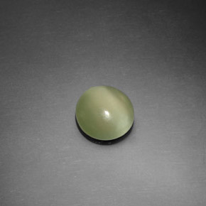 1.10 ct Green Actinolite Cat's Eye Stone, Natural Actinolite Cat's Eye in Round Cabochon Shape for Sale