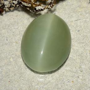 Actinolite Cat's Eye Gemstone in 13.2 x 10.4 mm Size for Sale, Actinolite Cat's Eye Stone in Green Color