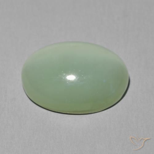 Actinolite Cat's Eye Gemstone in 13.5 x 10.5 mm Size for Sale, Actinolite Cat's Eye Stone in Light Yellow Green Color