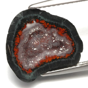 6.55 ct Multicolor Agate Geode Gemstone, Agate Geode Gem in Fancy Cabochon Shape for Sale.