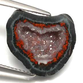 6.55 ct Multicolor Agate Geode Stone, Natural Agate Geode in Fancy Cabochon Shape for Sale