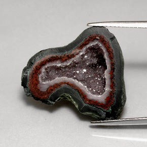 17.96 ct Multicolor Agate Geode Gemstone, Agate Geode Gem in Flat Crystal Matrix Shape for Sale.