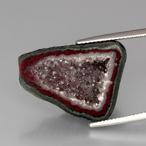 16.82 ct Multicolor Agate Geode Stone, Natural Agate Geode in Flat Crystal Matrix Shape for Sale