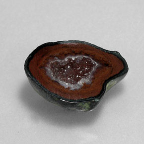 9.85 ct Multicolor Agate Geode Stone, Natural Agate Geode in Flat Crystal Matrix Shape for Sale