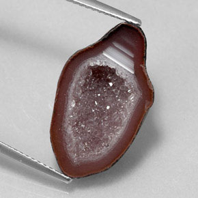 6.80 ct Multicolor Agate Geode Gemstone, Agate Geode Gem in Flat Crystal Matrix Shape for Sale.