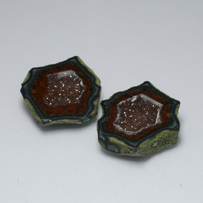 35.63 ct Multicolor Agate Geode Stone, Natural Agate Geode in Flat Crystal Matrix Shape for Sale