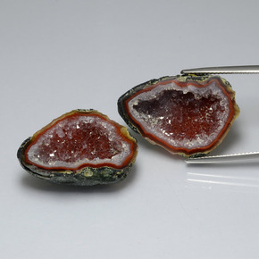 39.48 ct Multicolor Agate Geode Gemstone, Agate Geode Gem in Flat Crystal Matrix Shape for Sale.
