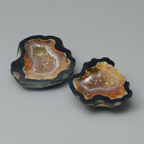 38.11 ct Multicolor Agate Geode Stone, Natural Agate Geode in Flat Crystal Matrix Shape for Sale