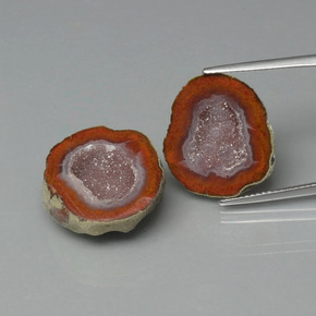 27.40 ct Multicolor Agate Geode Gemstone, Agate Geode Gem in Flat Crystal Matrix Shape for Sale.