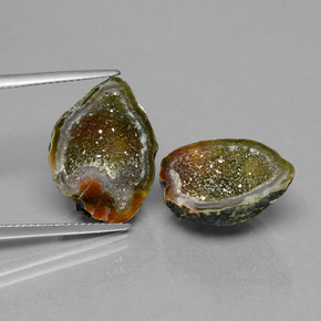 12.88 ct Multicolor Agate Geode Gemstone, Agate Geode Gem in Fancy Crystal Cluster Shape for Sale.