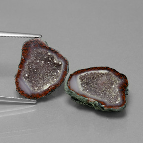17.29 ctw Multicolor Agate Geode Gemstones, Agate Geode Gems in Fancy Crystal Cluster Shape for Sale.