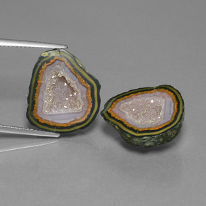24.32 ct Multicolor Agate Geode Gemstone, Agate Geode Gem in Fancy Crystal Cluster Shape for Sale.