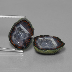 18.26 ctw Multicolor Agate Geode Gemstones, Agate Geode Gems in Fancy Crystal Cluster Shape for Sale.
