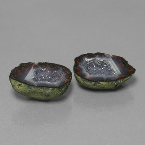 18.26 ctw Multicolor Agate Geode Stones, Natural Agate Geode in Fancy Crystal Cluster Shape for Sale