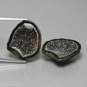Multicolor Geoda ágata Gema - 8.4ct Elegante grupo de cristal (ID: 450203)