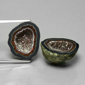 28.74 ctw Multicolor Agate Geode Gemstones, Agate Geode Gems in Fancy Crystal Cluster Shape for Sale.