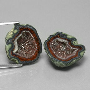 25.58 ctw Multicolor Agate Geode Gemstones, Agate Geode Gems in Fancy Crystal Cluster Shape for Sale.