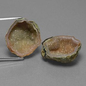 16.50 ctw Multicolor Agate Geode Gemstones, Agate Geode Gems in Fancy Crystal Cluster Shape for Sale.