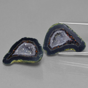 Mehrfarbig Achat-Geode Edelstein - 19ct Ausgefallene Kristall-Cluster (ID: 450365)