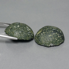 Agate Geode Gemstones in 20.1 x 17.6 mm Size for Sale, Agate Geode Stones in Multicolor Green Color