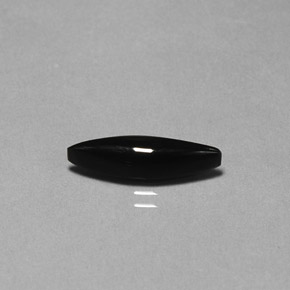 2.11 ct Black Agate Gemstone, Agate Gem in Marquise Cabochon Shape for Sale.