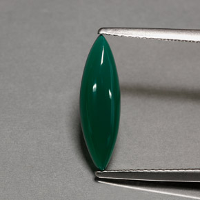 1.94 ct Green Agate Gemstone, Agate Gem in Marquise Cabochon Shape for Sale.