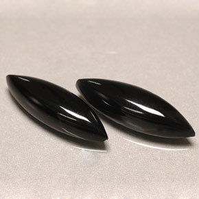 4.25 ct Black Agate Stone, Natural Agate in Marquise Cabochon Shape for Sale